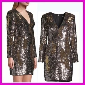 AIDAN MATTOX dress from Adrianna Papell group sequin cocktail mini metallic